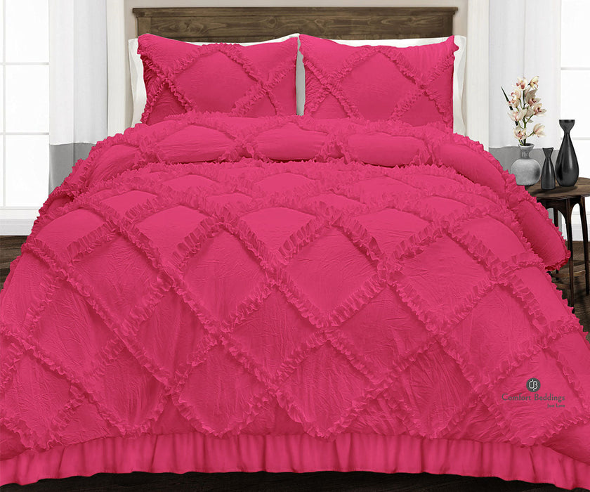 Hot pink Diamond Ruffled comforter