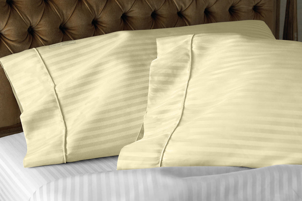 Soft Luxurious Ivory stripe pillow cases