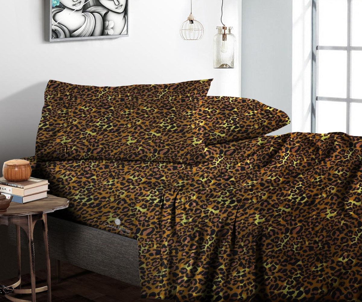 Leopard Print Bed Sheets Get Leopard Quilt Cover Set Gold Polyester
