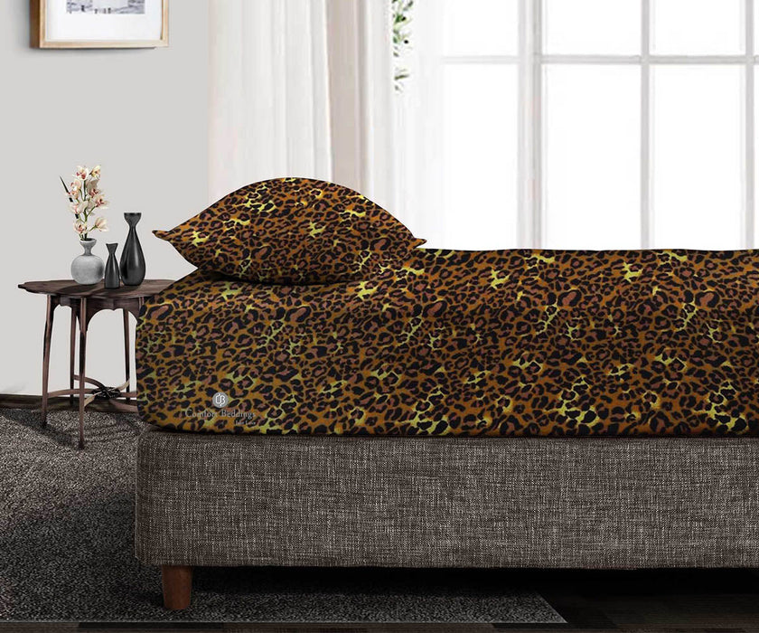 Leopard Print Fitted Bed Sheet - Comfort Beddings