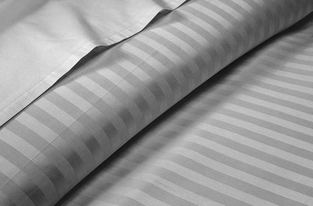 601 Thread Count striped Light Grey Sheet Set