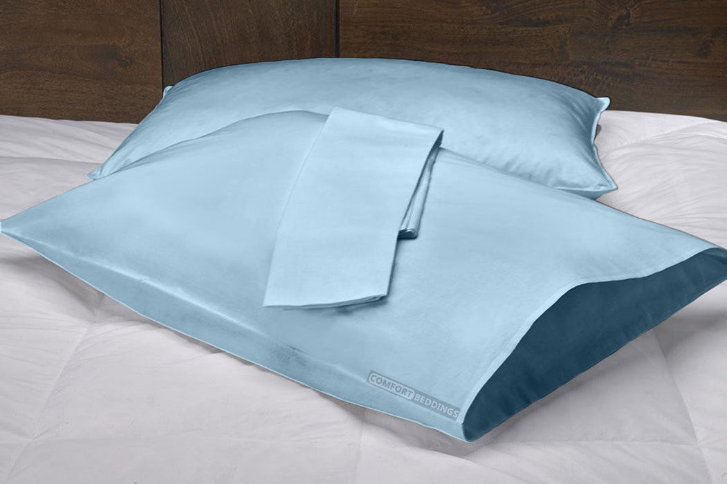 Light blue pillow covers