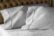 Light grey striped pillow covers