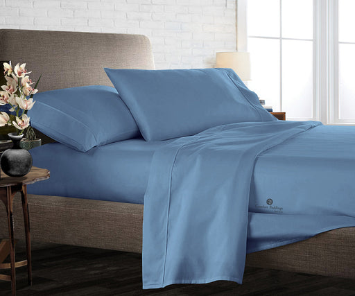 Mediterranean Blue Pack Of 3 Flat Bedsheet With 6 Pillow Covers - Comfort Beddings