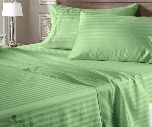 Moss Stripe Bed Sheets