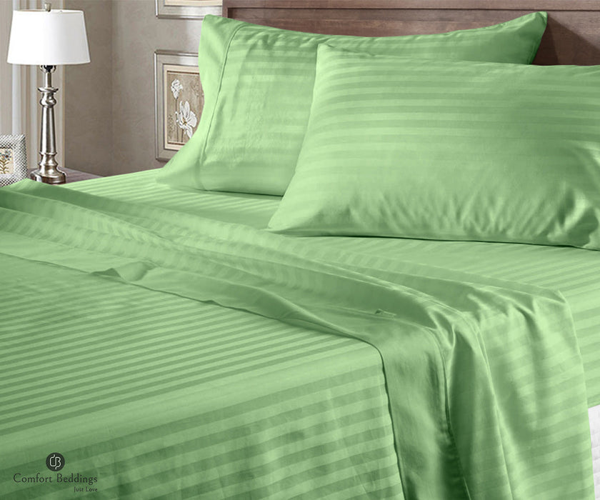 moss stripe flat bed sheets