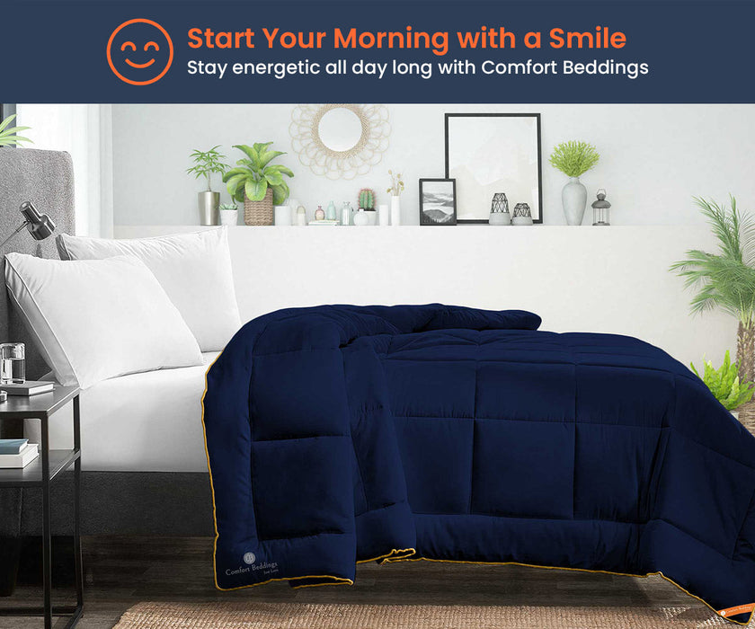 navy blue comforter - Comfort Beddings