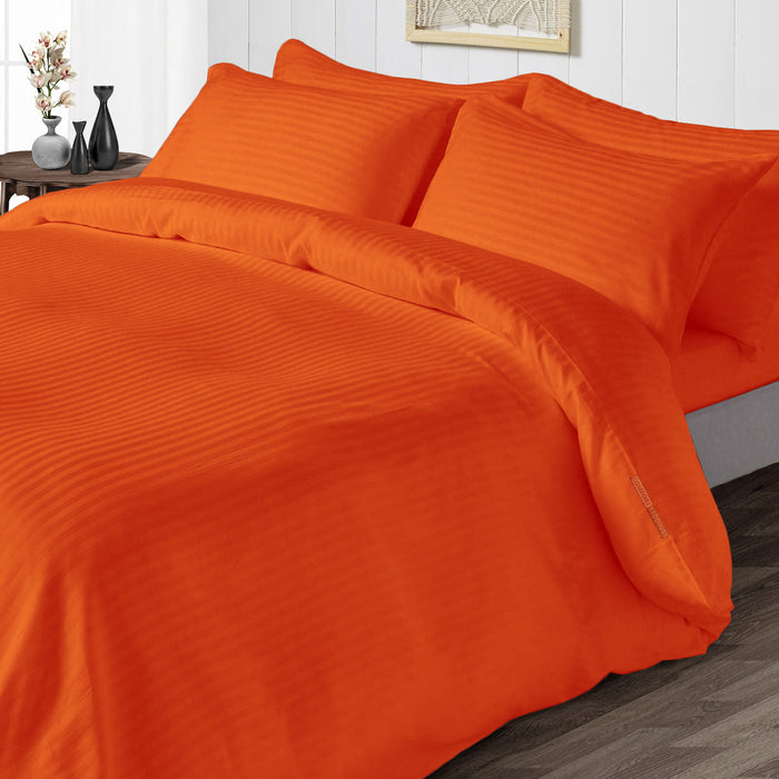 Orange Striped Duvet Cover