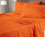 orange stripe flat bed sheets