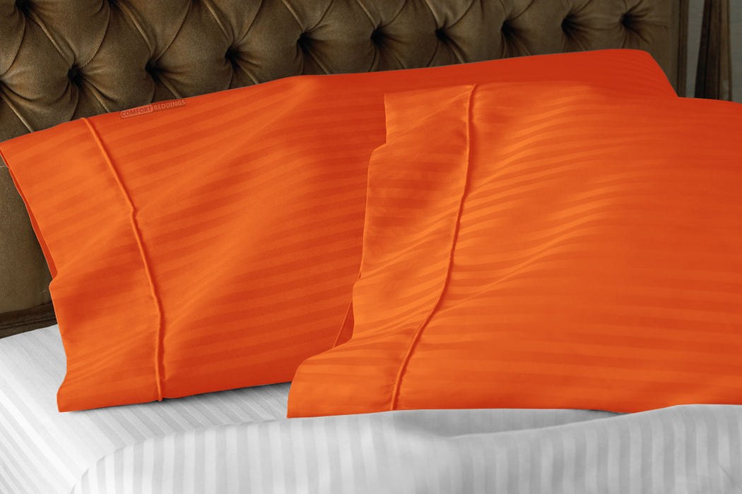 Elegant Orange Stripe pillow cases