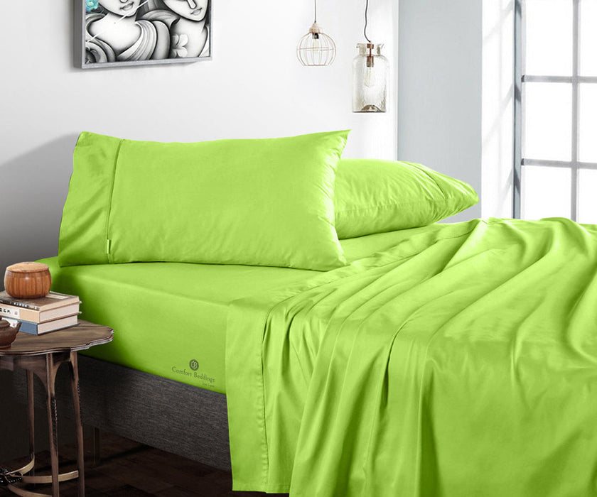 parrot green flat bed sheets