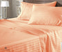 peach stripe flat bed sheets