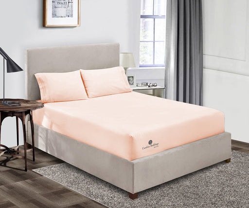 Peach Fitted Bed Sheet - Comfort Beddings