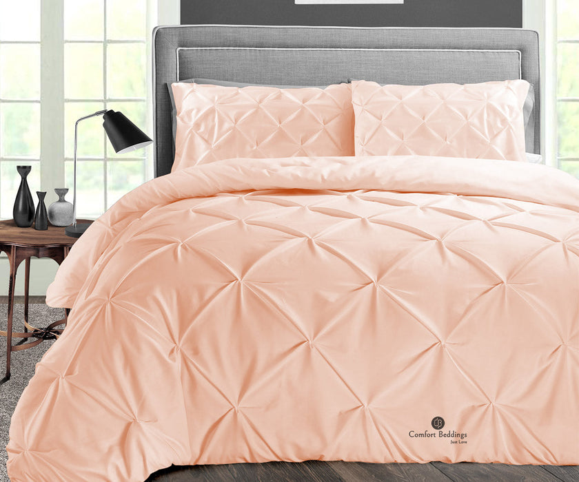 Peach Pinched Duvet Cover