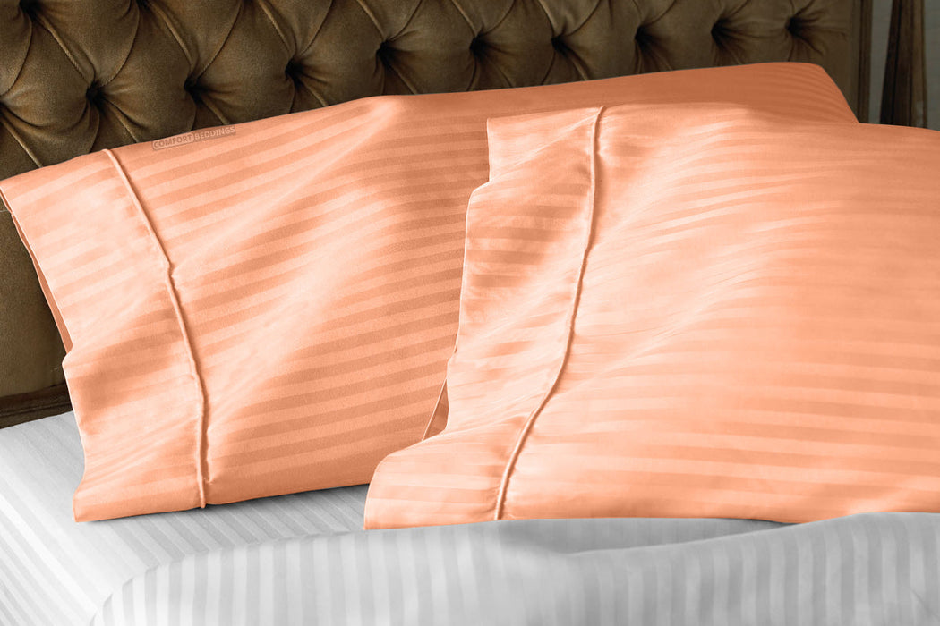 Luxury 600 TC Peach Stripe pillow cases