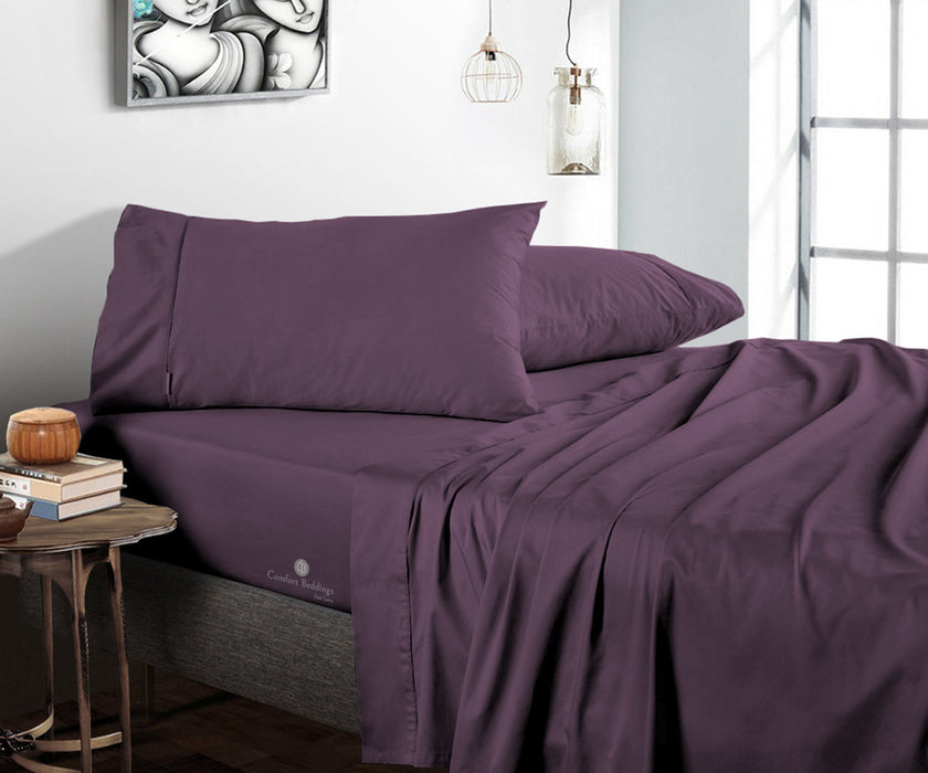 plum flat bed sheets