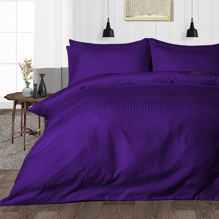 Purple Stripe Duvet Cover - Comfort Beddings
