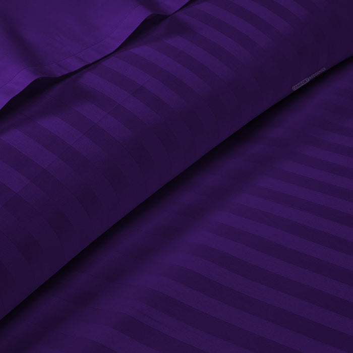 Luxury Purple Stripe Duvet Cover - 300 TC