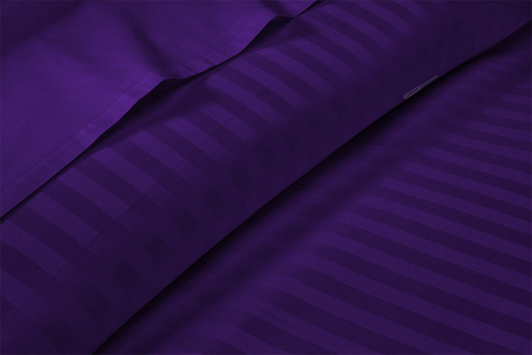600TC Purple Stripe Pillow Cases