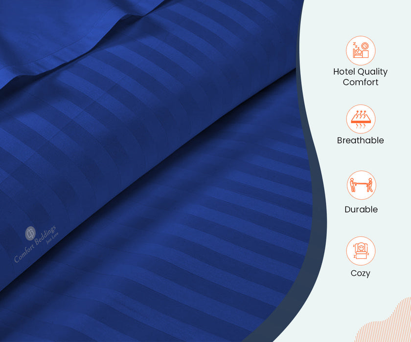 Royal Blue Stripe Fitted Bed Sheet