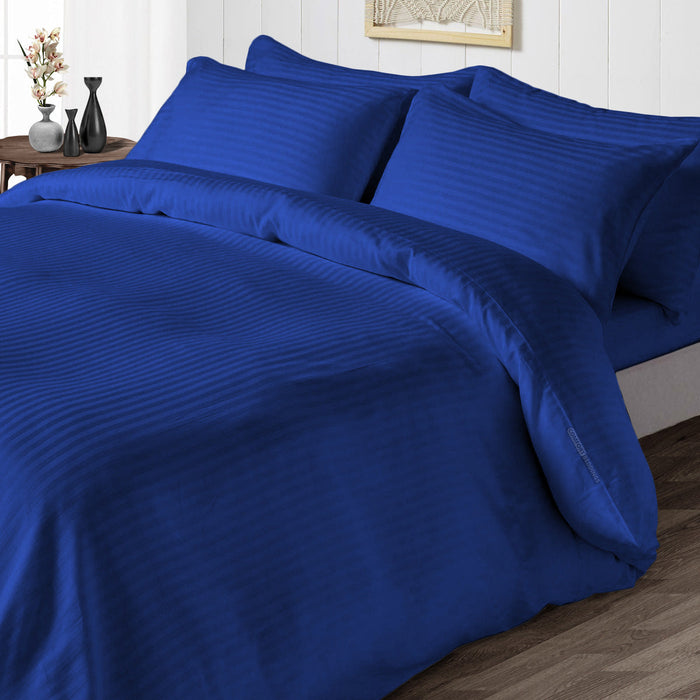 Royal Blue Striped Duvet Cover - Comfort Beddings