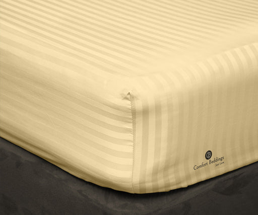 Rust Striped Fitted Bed Sheet - Comfort Beddings