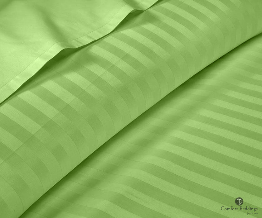 sage stripe flat sheets