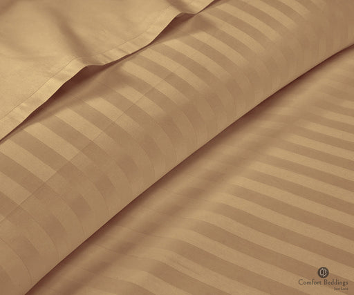 taupe stripe flat sheets