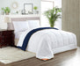 Navy blue and white reversible comforter