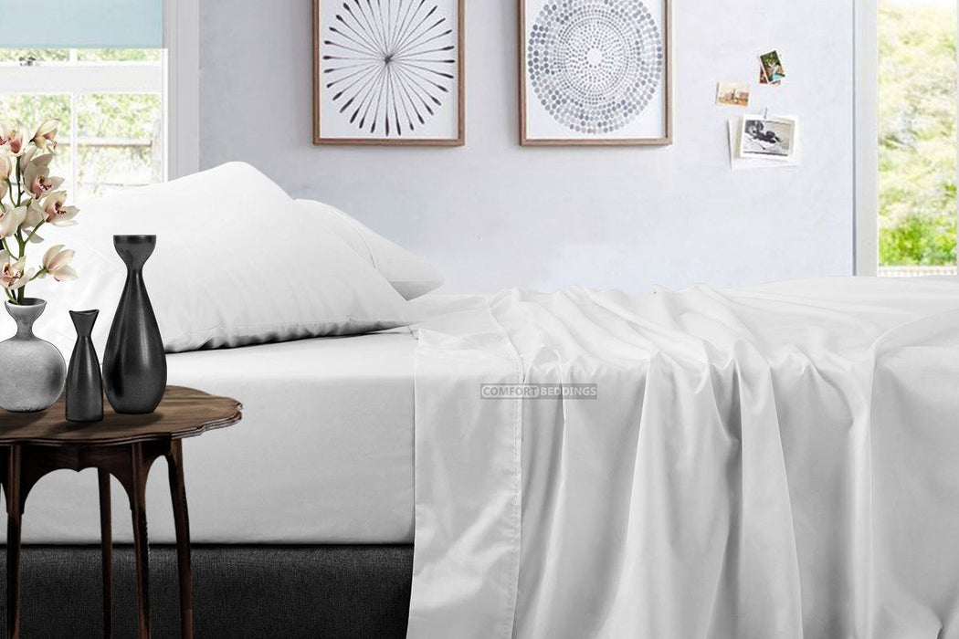 white bed sheet set