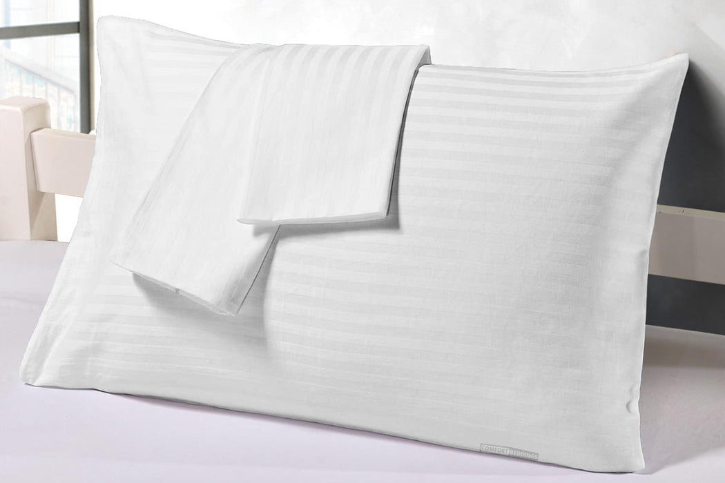 White striped pillow cases