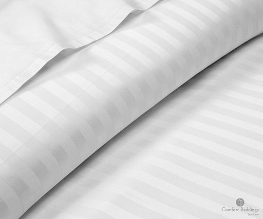 white stripe flat sheets