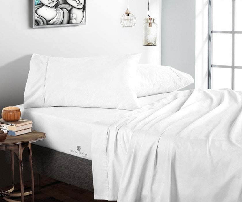 white flat bed sheets