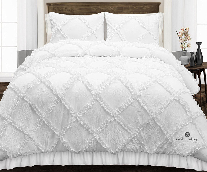 White Diamond Ruffled comforter