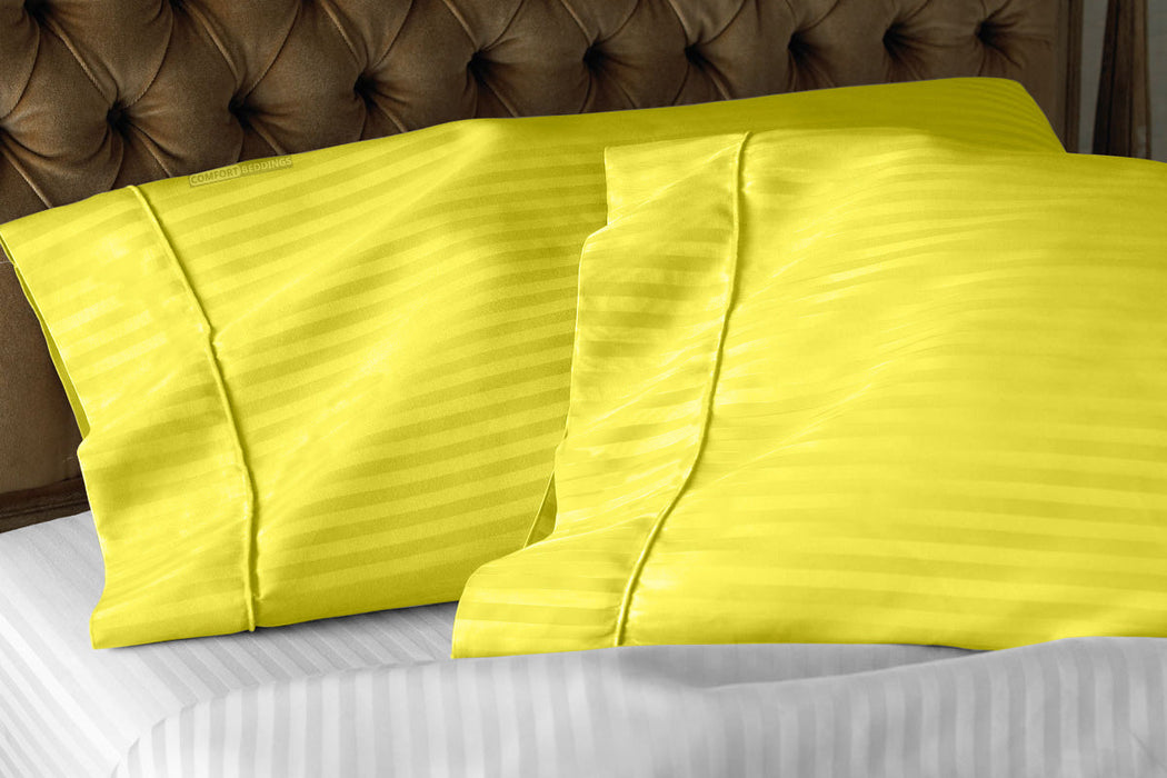 Yellow Striped pillow cases