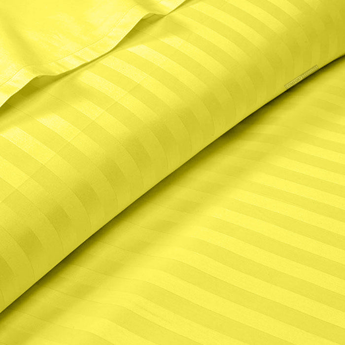 Luxury Yellow Stripe Duvet Cover - 300 TC
