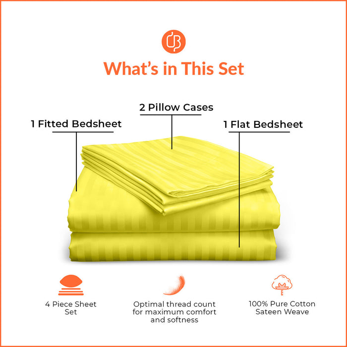 Yellow Stripe Bedsheet Set