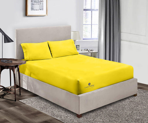 Yellow Fitted Bed Sheet - Comfort Beddings