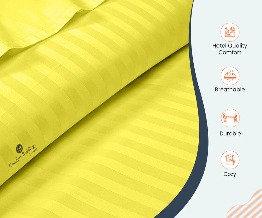 Yellow Stripe Fitted Bed Sheet