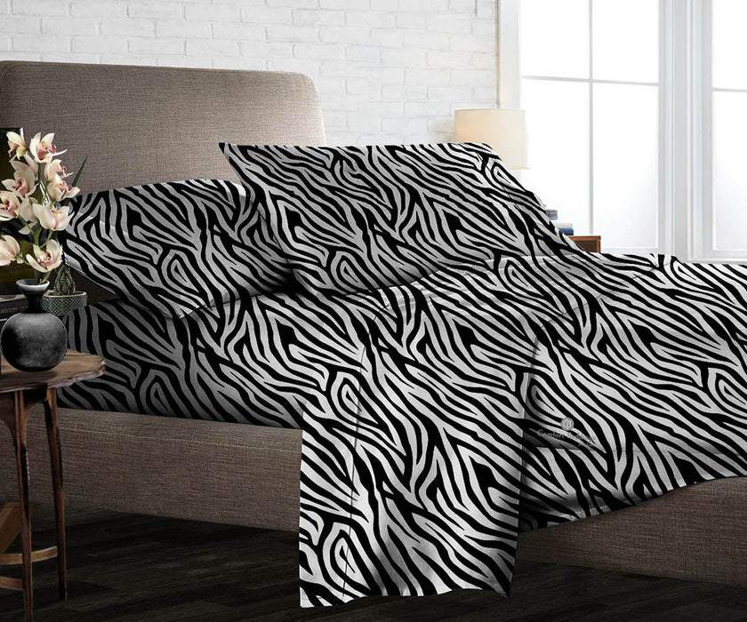 zebra print flat sheets