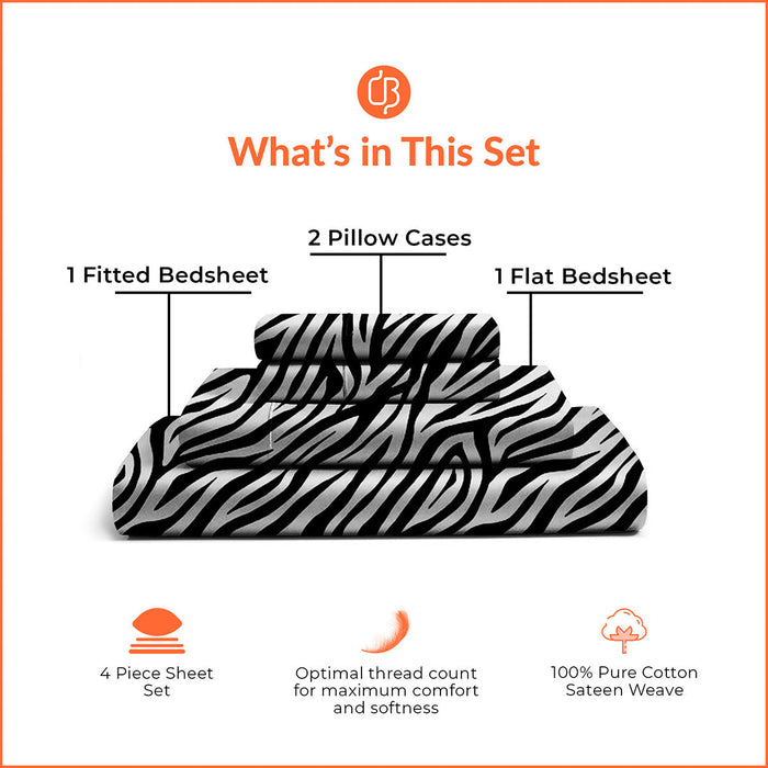 Zebra Print Bedsheet Set