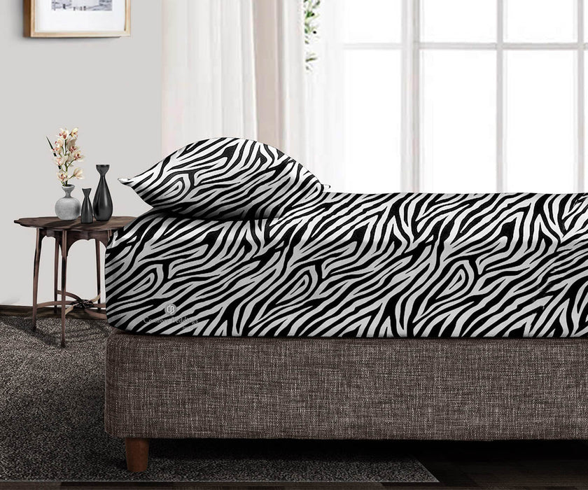 Zebra Print Fitted Sheet - Comfort Beddings