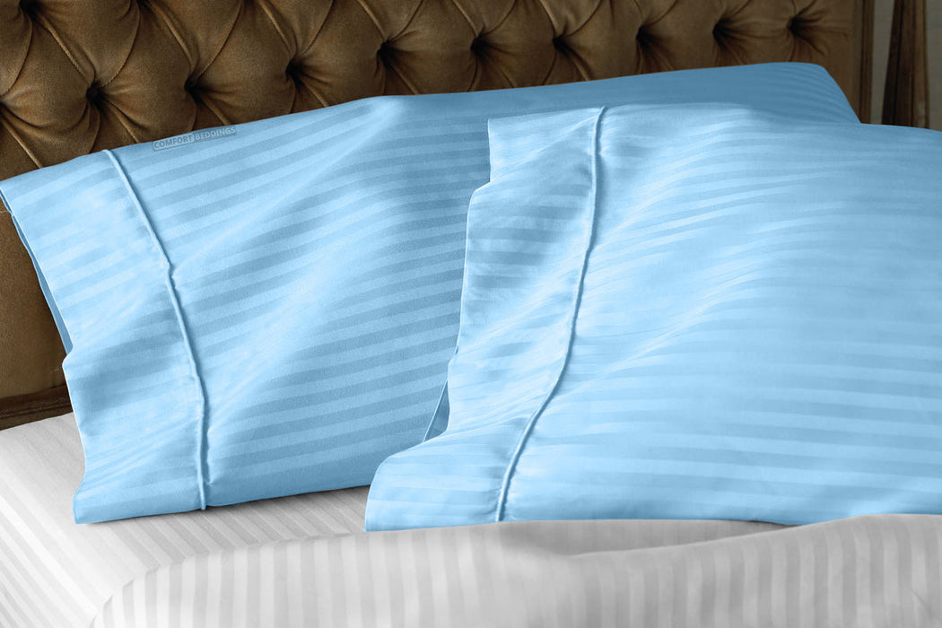 Luxury Soft Light blue Striped pillow cases