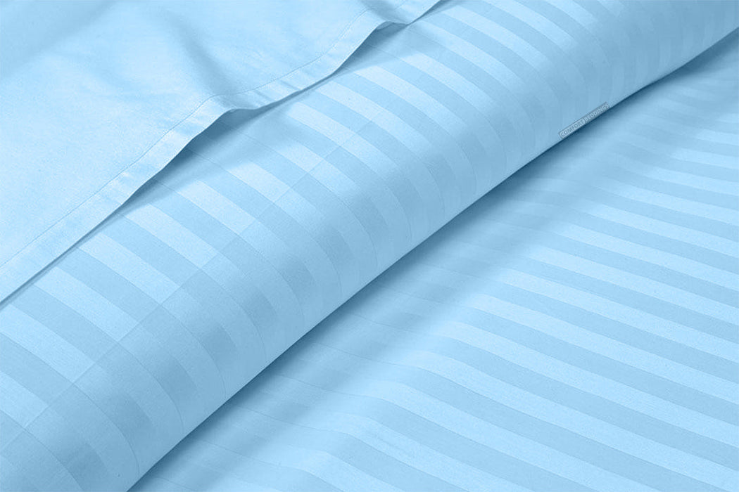 100% Egytian Cotton Light Blue Stripe Sheet Set