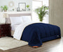 White and navy blue reversible comforter - Comfort Beddings