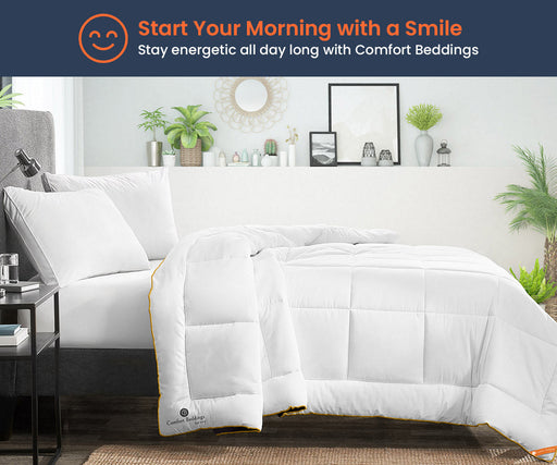 White and plum reversible comforter - Comfort Beddings
